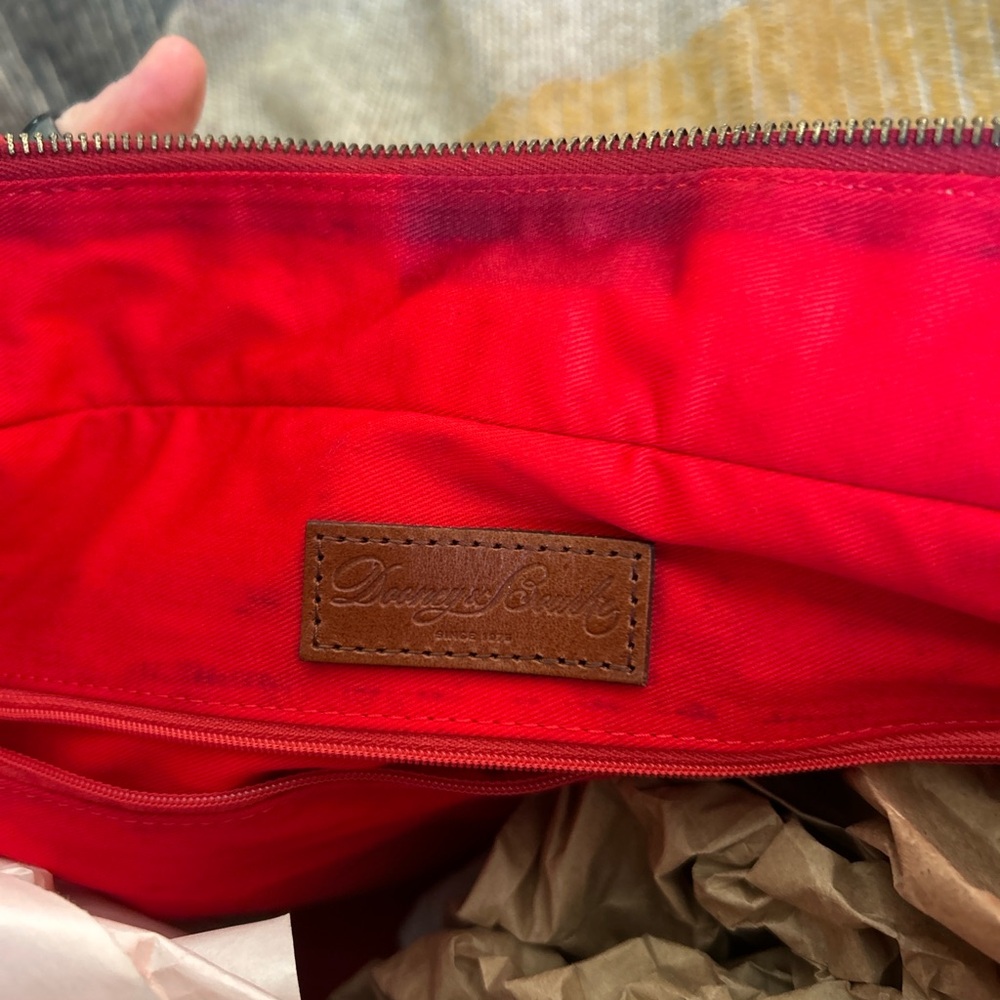 Dooney & Bourke Red Leather Hobo w/Brown Trim EXCELLENT RARELY USED CONDITION - Picture 13 of 13
